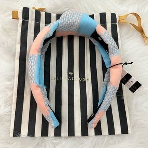 Lele Sadoughi Knotted Headband in Sunset Check